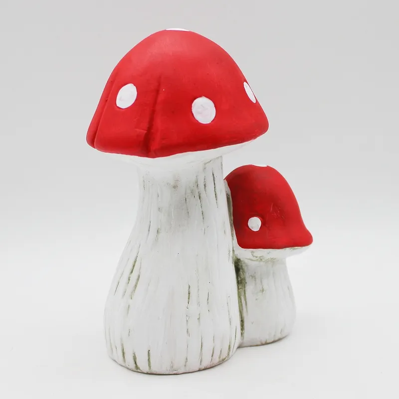 garden supplies wholesales Custom Cute red Large double mushroom statue ornament for Garden Decoration