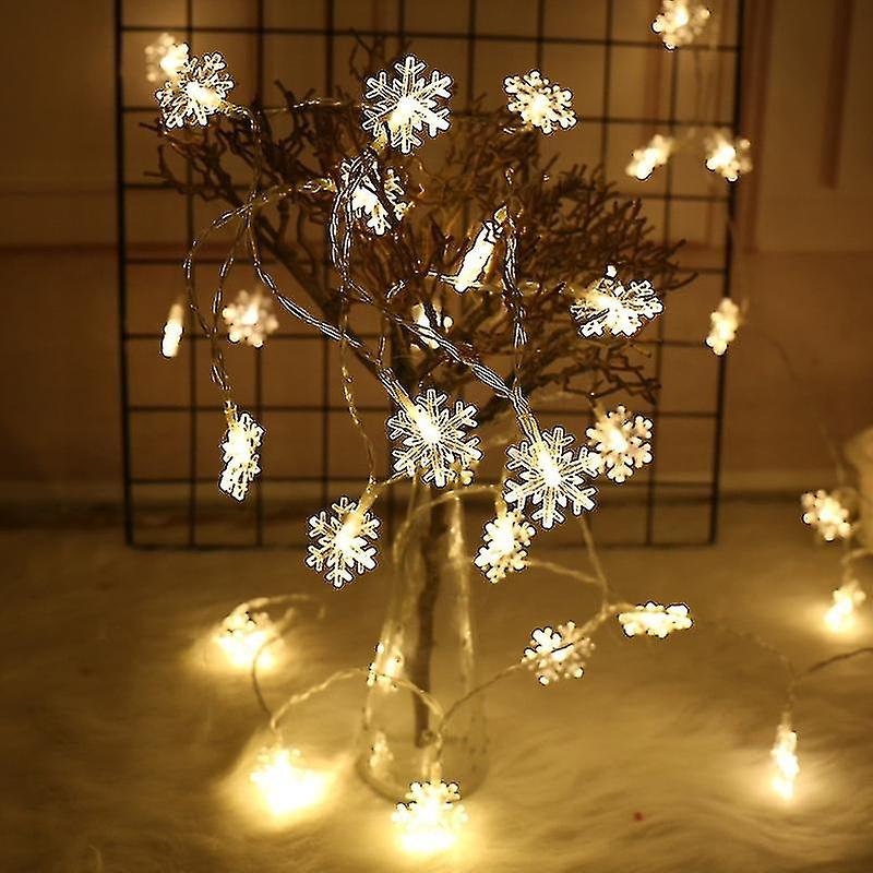 40 Led Lights Snowflake Fairy Lights Battery Operated Fairy Lights Decoration Compatible With Indoor