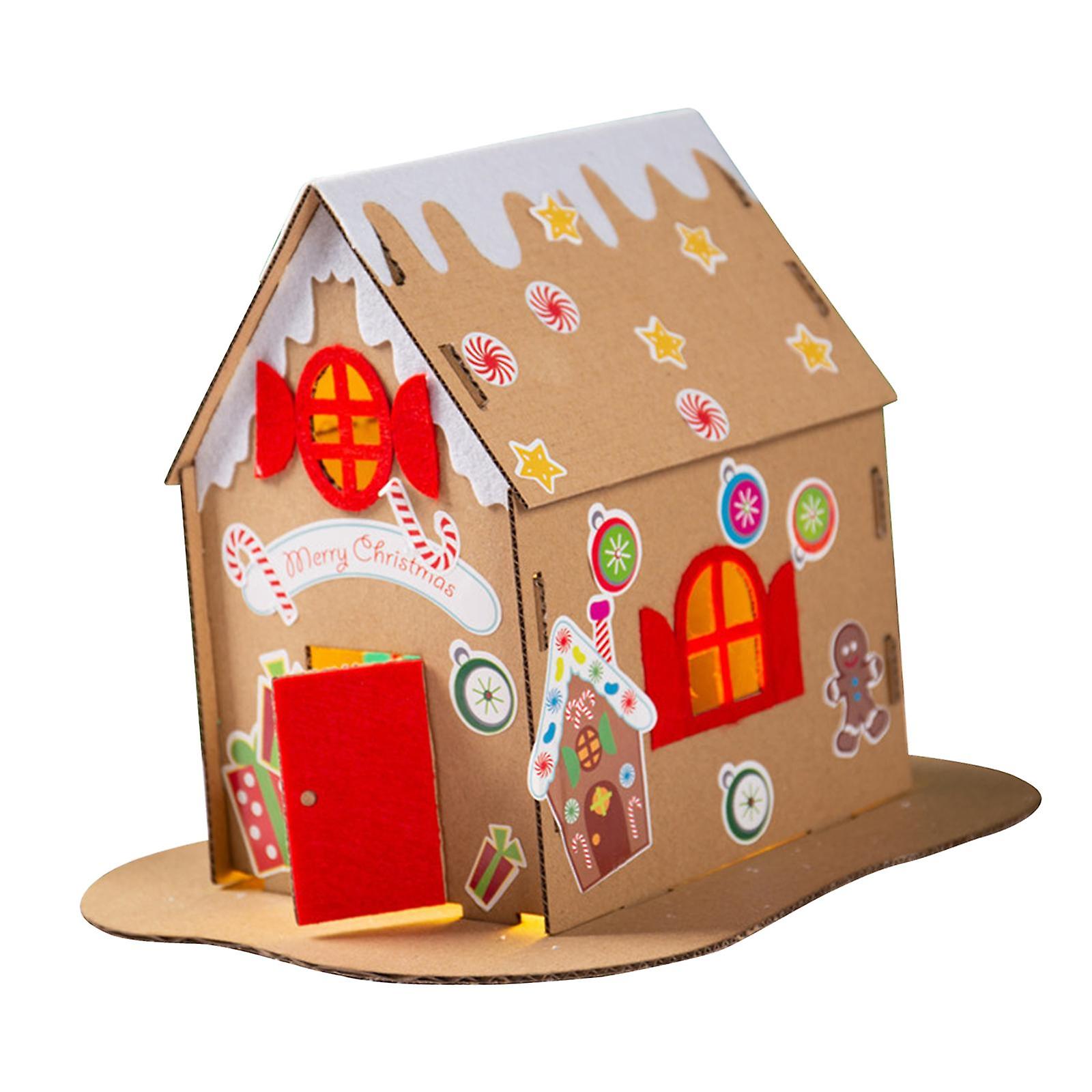 Christmas Cardboard House Kits Unassembly Cardboard House For Children Kids Style C