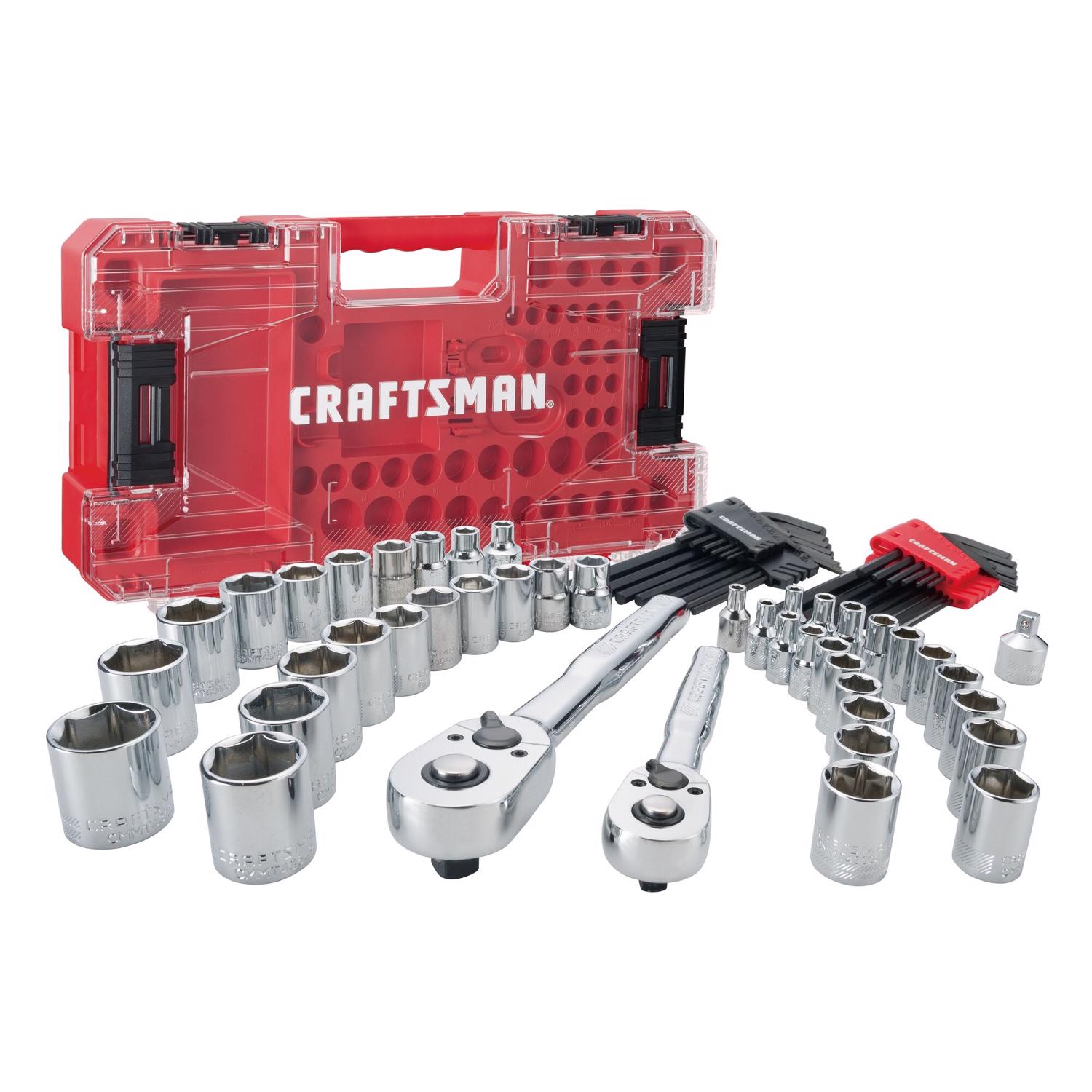 Craftsman Versastack 1/4 and 3/8 in. drive Metric and SAE Mechanic\u0027s Tool Set 71 pc