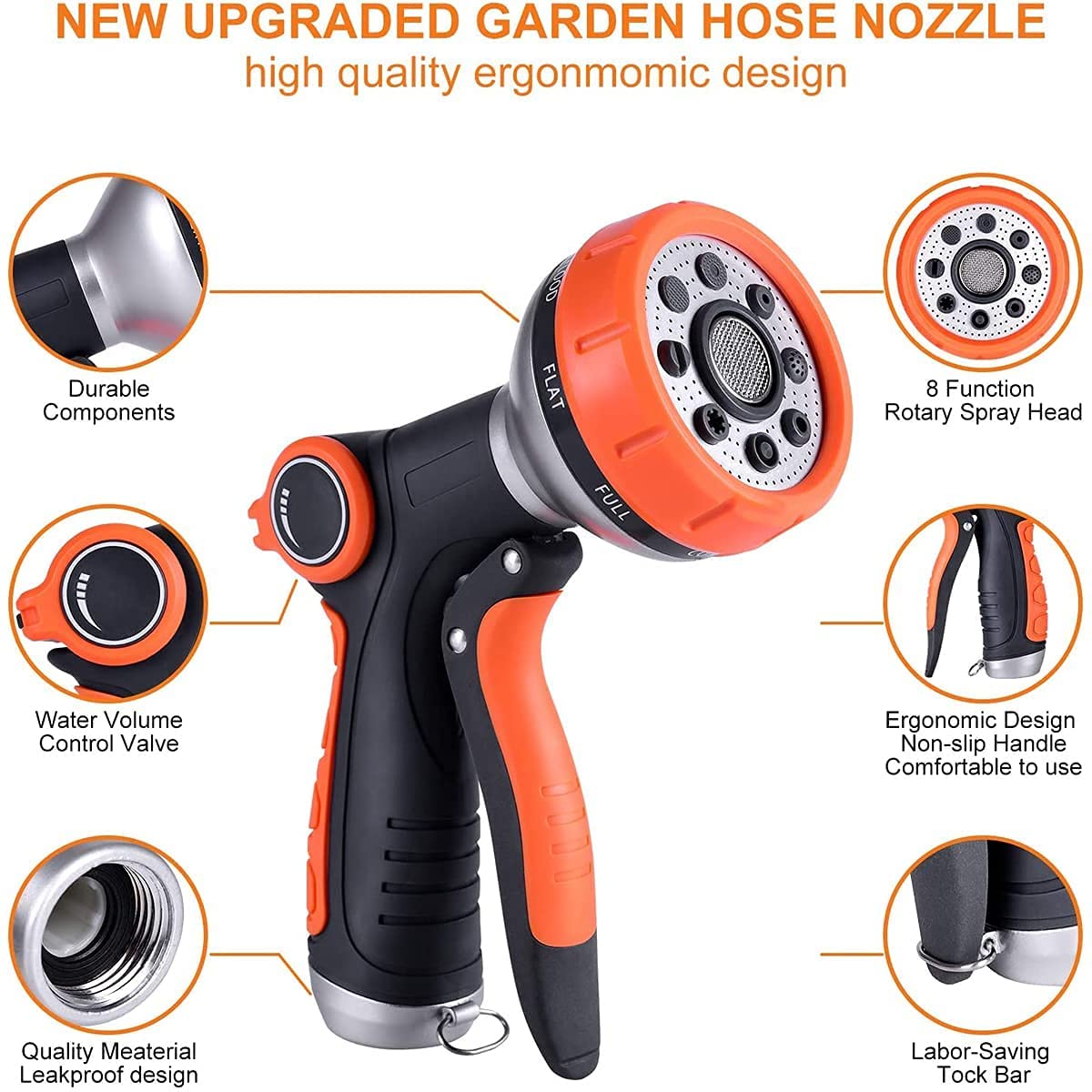 DOMISL Hose Nozzles Multifunctional Garden Sprayer Handheld Shower， Garden Watering Tools