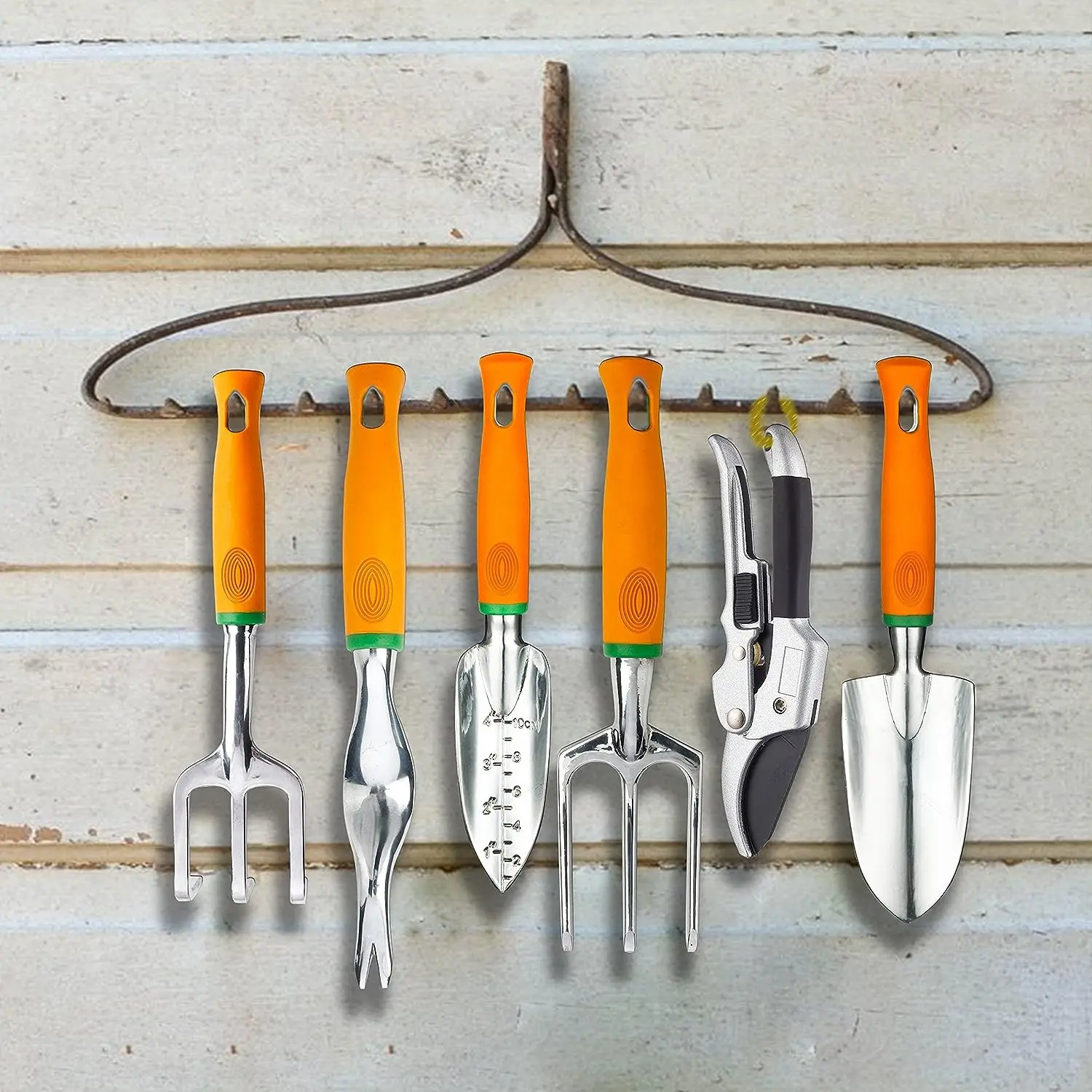 Garden Tool Set 12 Piece Aluminum Hand Tool Kit Garden Canvas Apron with Storage Pocket Outdoor Tool