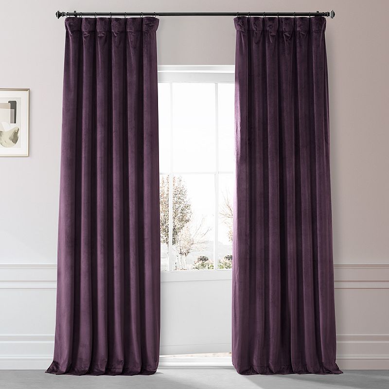 EFF Signature Plush Velvet Hotel Blackout Window Curtain