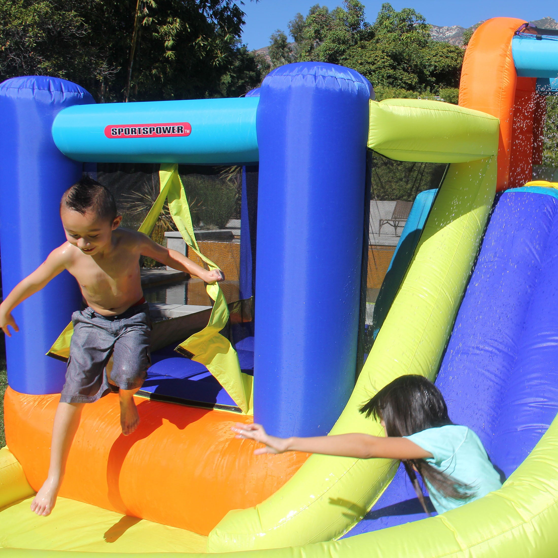 Sportspower My First Jump n' Water Slide with Bounce House - Blower included