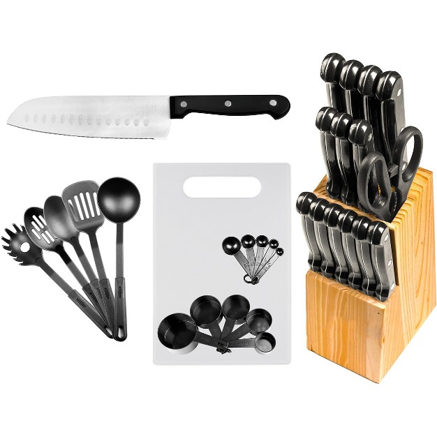 Lexi Home 29 piece Chef x27 s Kitchen Knife Set With Wooden Block