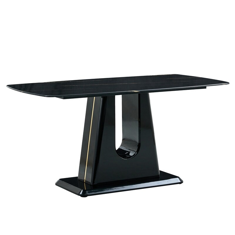 Modern imitation marble tabletop Dining table with MDF U shaped legs