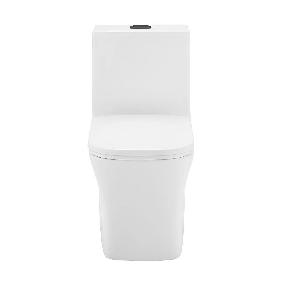 Swiss Madison Concorde 1-piece 1.11.6 GPF Dual Flush Elongated Toilet in Glossy White with Black Hardware Seat Included SM-1T106HB