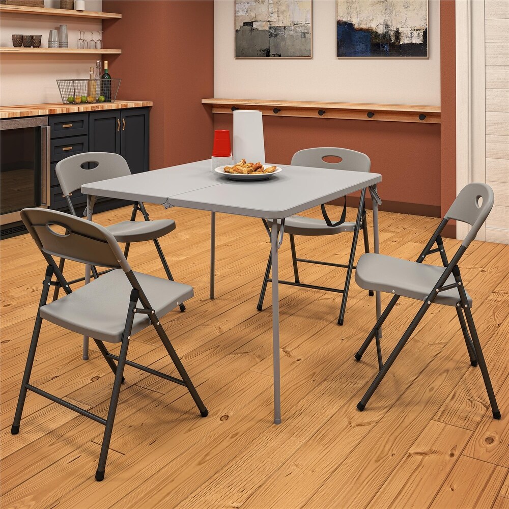 COSCO Solid Resin Indoor/Outdoor Plastic Folding Chair (4 Pack)