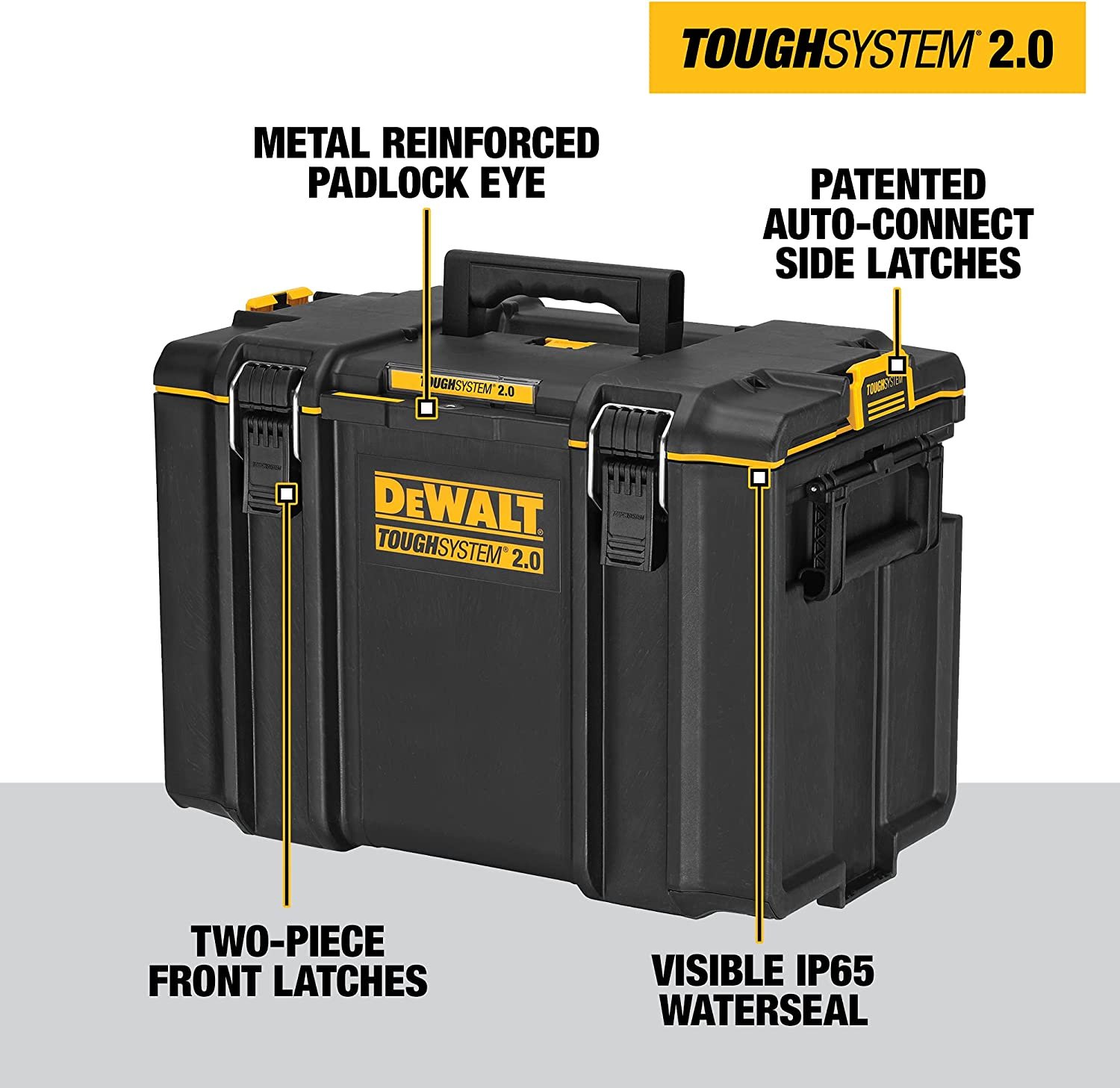 DW TOUGHSYSTEM 2.0， Extra Large Tool Box， 22 in.， 123 lbs. Capacity DWST08400