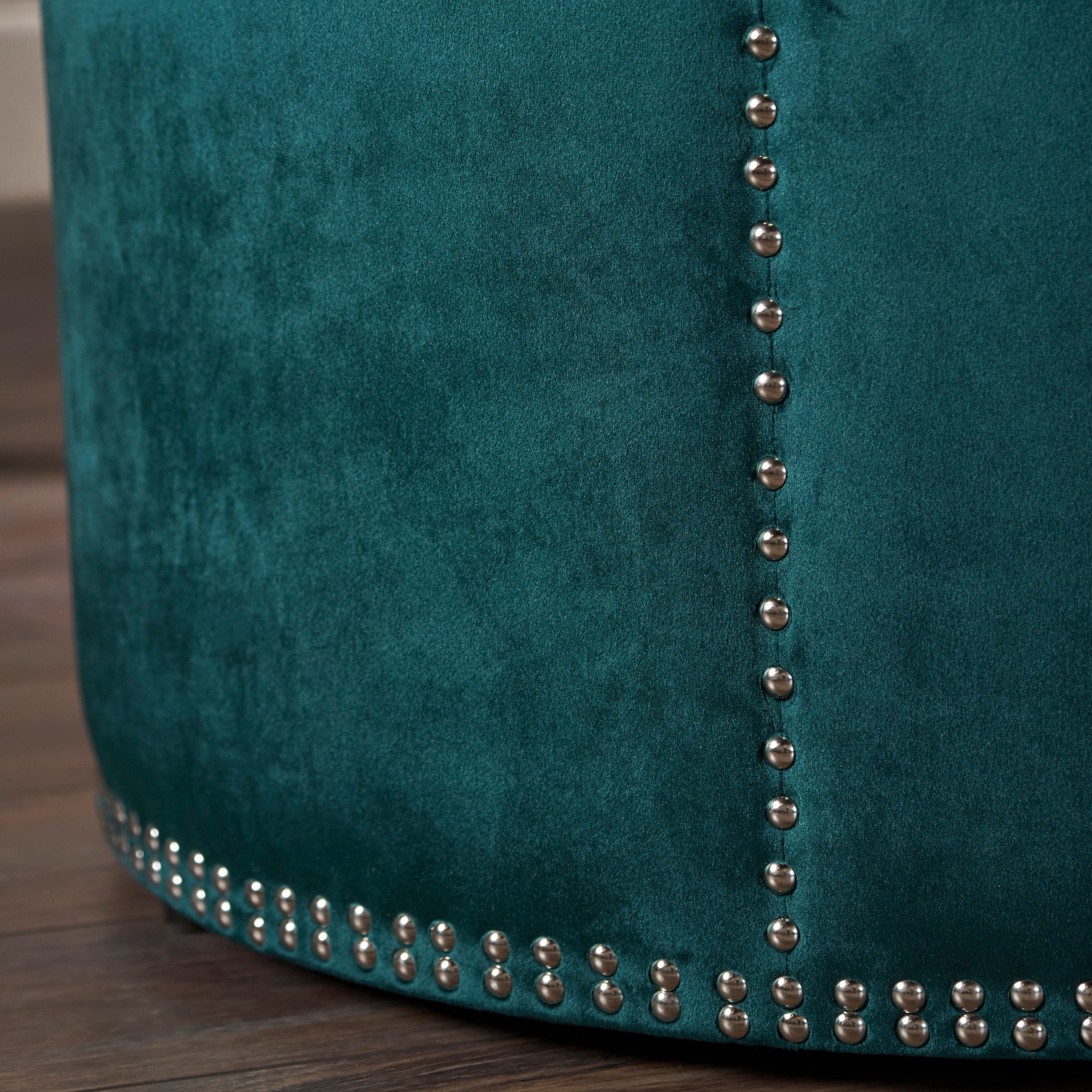 Jesper Studded New Velvet Ottoman