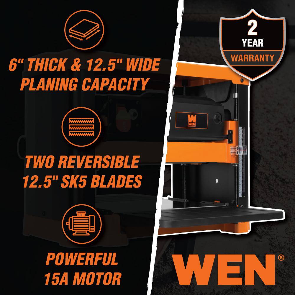 WEN 12.5 in. 15 Amp 2-Blade Benchtop Thickness Planer PL1252