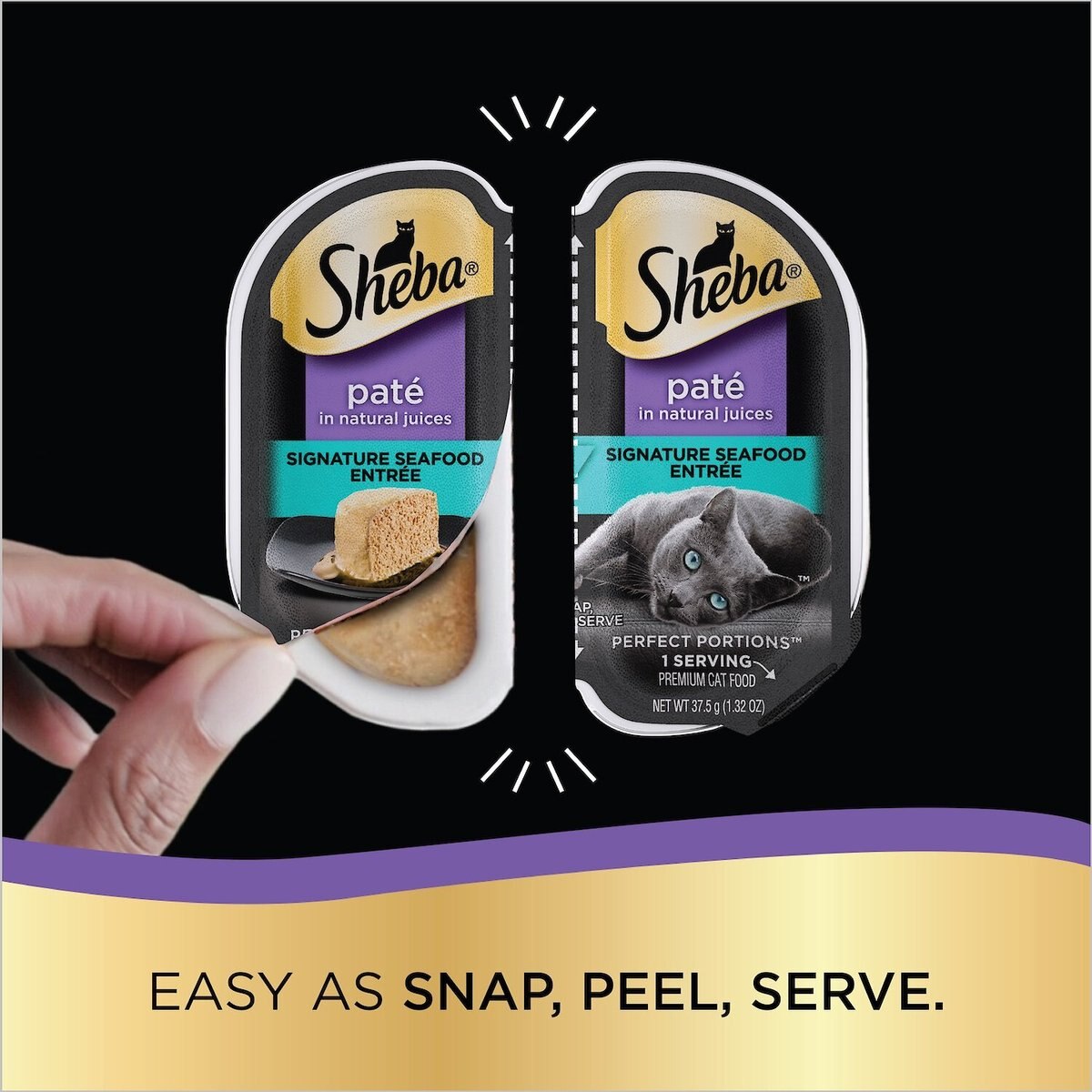 Sheba Perfect Portions Grain-Free Pate Signature Seafood Entree Cat Food Trays