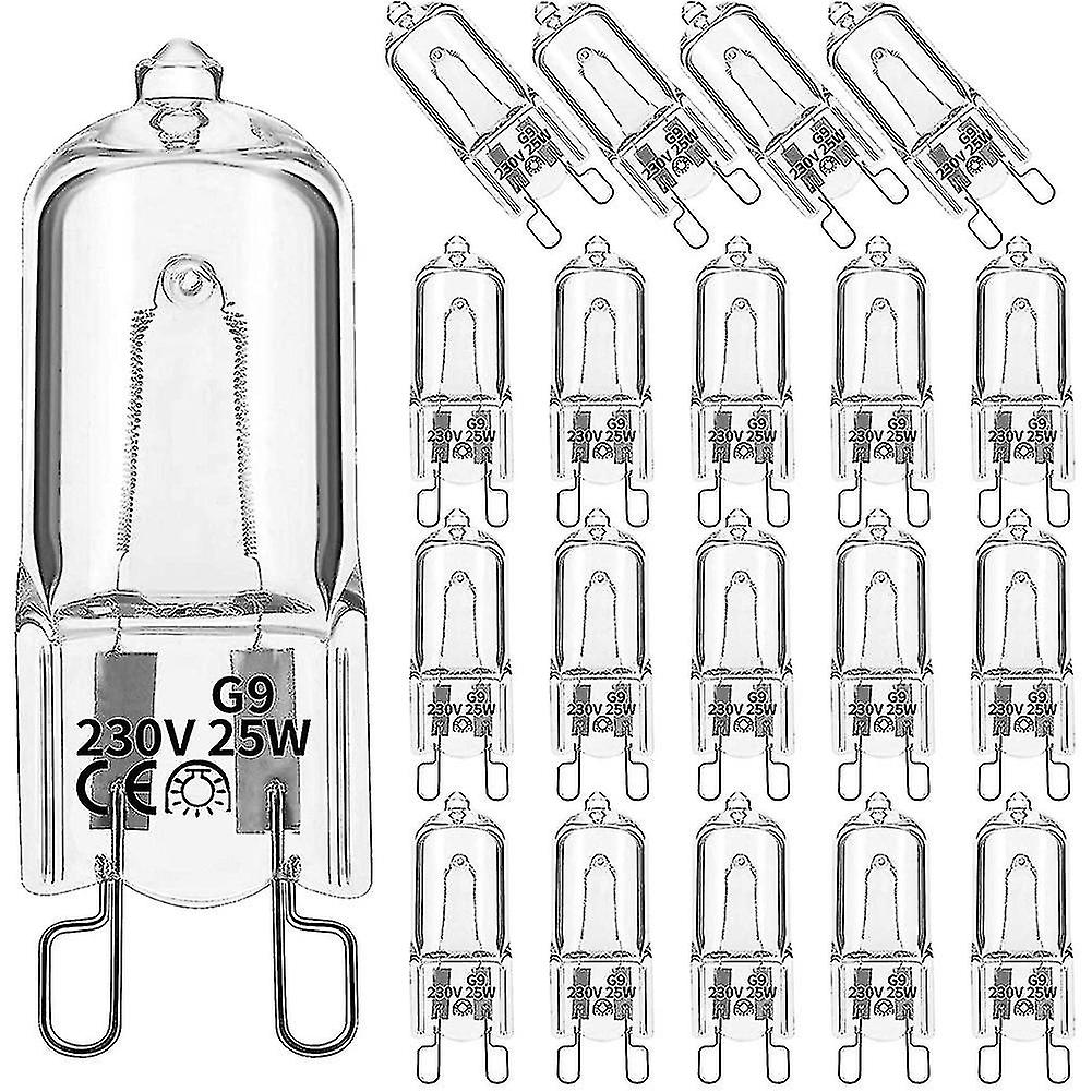 20pcs G9 Halogen Light Bulbs，25w Clear Halogen Lamps Dimmable，warm White 2800k For Chandeliers，pend