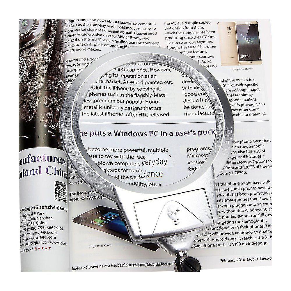 Magnifying Lamp With Leds， Magnifying Glasses With Light Hands Free Swivel Magnifying Glass， Watchmaker Loupe