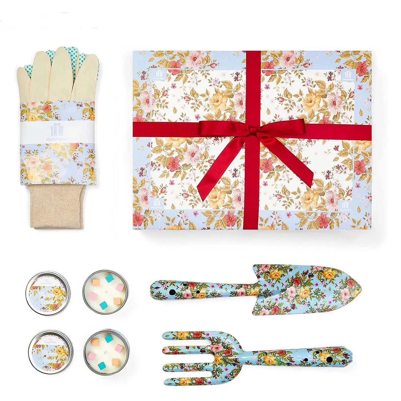 Customs Logo 3 Pieces Flower Floral print Garden Hand Tool Set With Glove Fork Shovel For Lady Woman Mother Luxury Birthday Gift