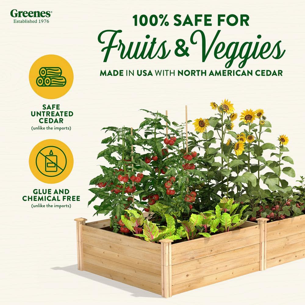 Greenes Fence 4 ft. x 8 ft. x 17.5 in. Original Cedar Raised Garden Bed RC6S6T35B