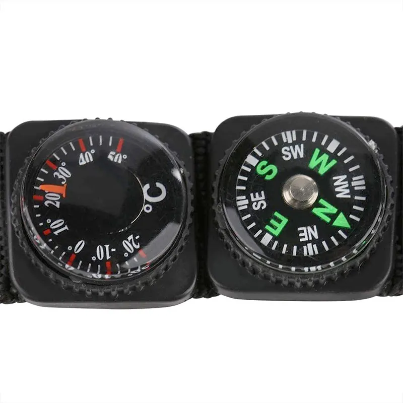 Keychain Carabiner Compass with Thermometer Portable Acrylic Waterproof Durable Compass Car Poor Outdoor Signal