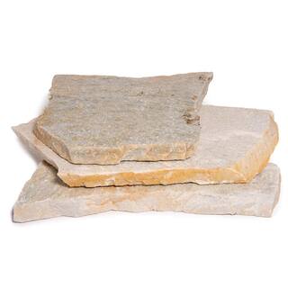 Southwest Boulder  Stone 14 in. x 12 in. x 2 in. 60 sq. ft. Titanium White Natural Flagstone for Landscape Gardens and Pathways 02-0224