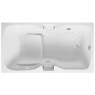 Aquatic Serenity 5 - 66 in. Acrylic Reversible Drain Rectangular Drop-in Air Bath Tub with Chromatherapy in White 826644461614