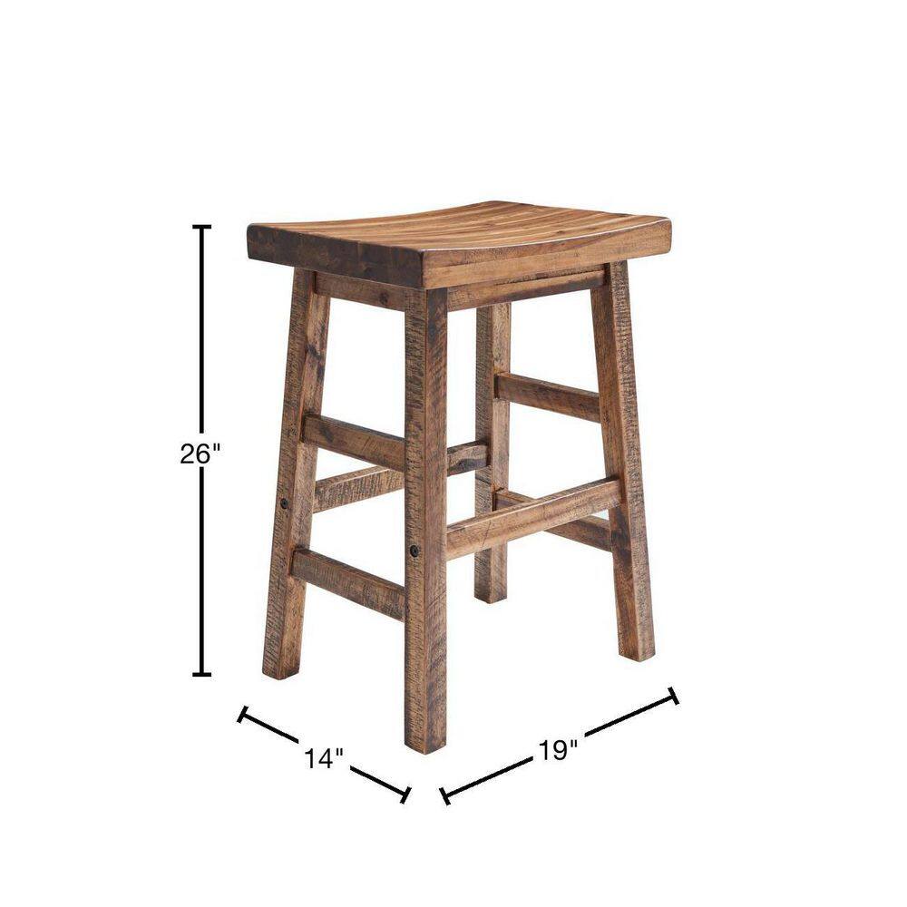 Alaterre Furniture Durango 26H Industrial Wood Counter-Height Stool ANDU2174