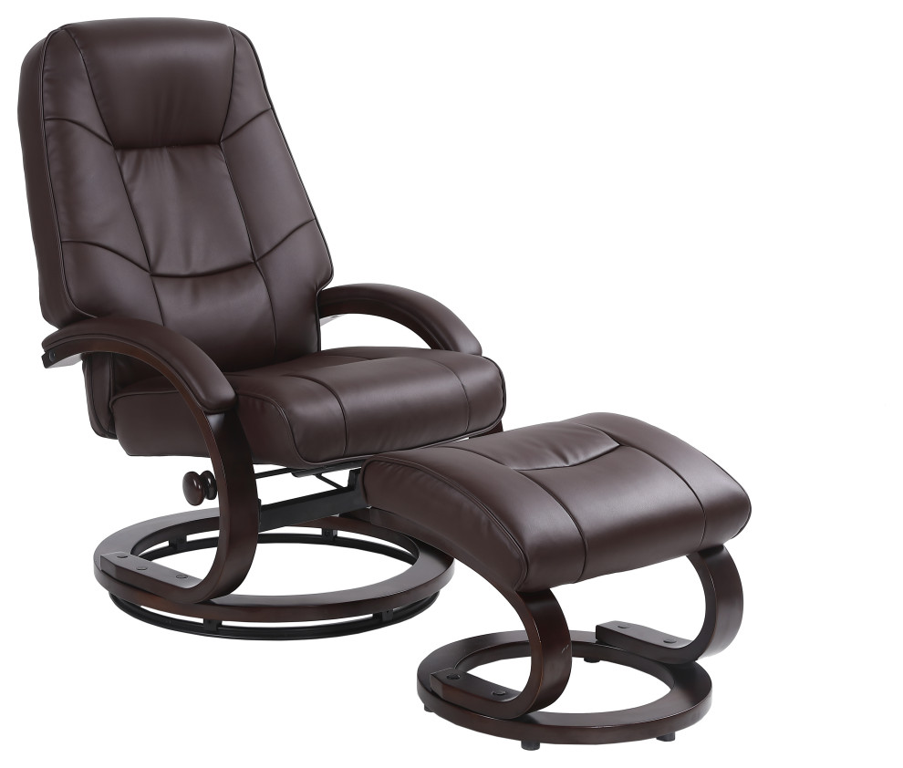 Sundsvall Recliner and Ottoman in Brown Air Leather   Contemporary   Recliner Chairs   by Progressive Furniture  Houzz