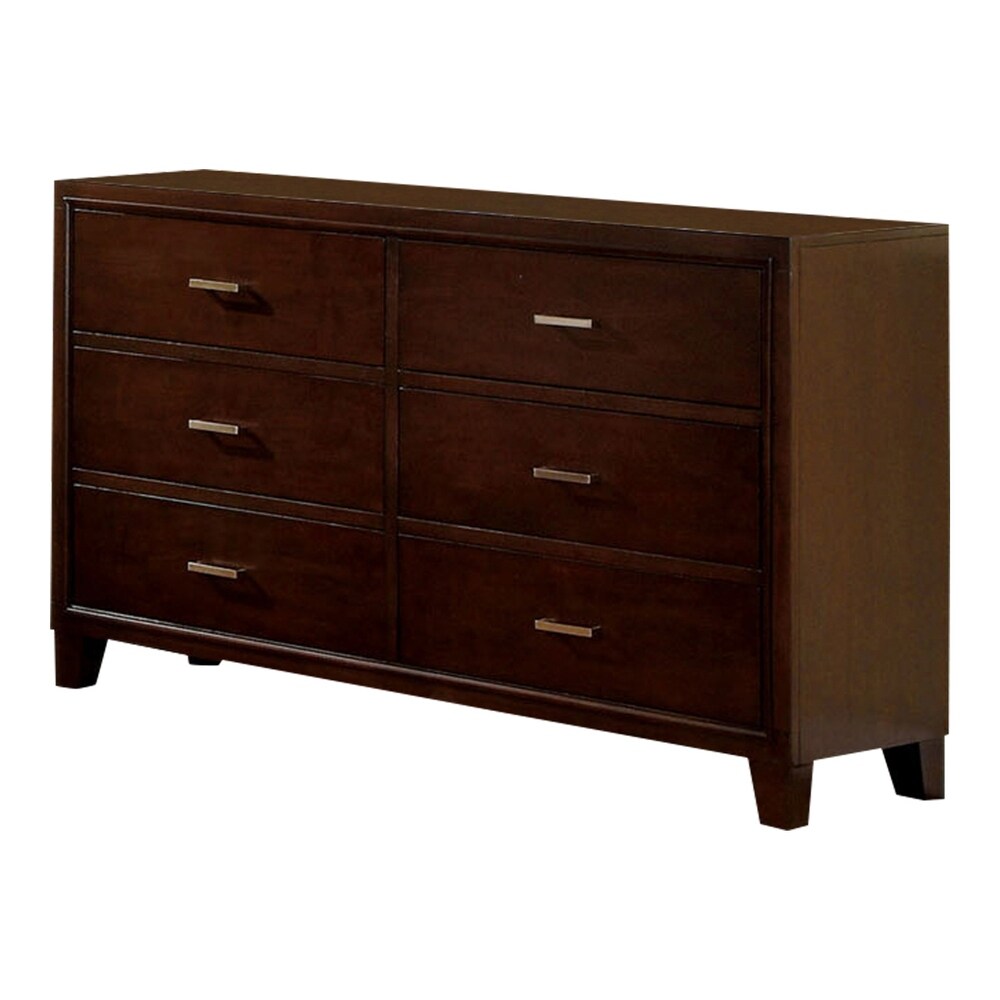 Cody Contemporary 56 inch Wide 6 Drawer Solid Wood Dresser by Furniture of America