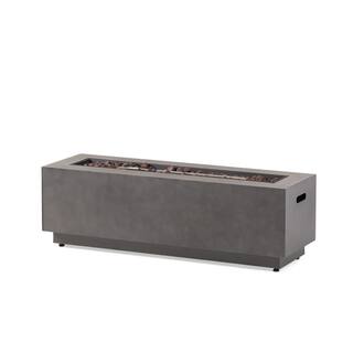 Noble House Reign Concrete Rectangular Metal Fire Pit (No Tank Holder) 69687