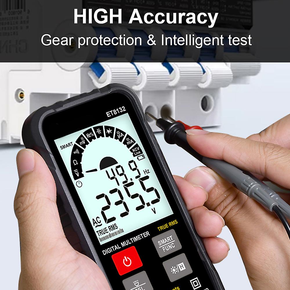 Tooltop Et8132 2.88 Inch Display Screen Handheld High Accuracy Digital Multimeter Ac Dc Voltage Current Resistance Frequency Capacitance Meter Automat