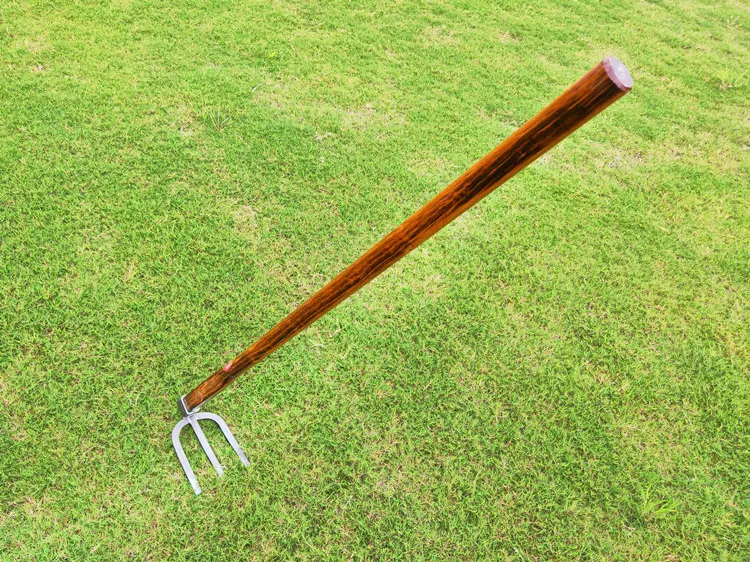 New product Carbon steel wooden handle 3 Prong Garden Farming Rake Heads