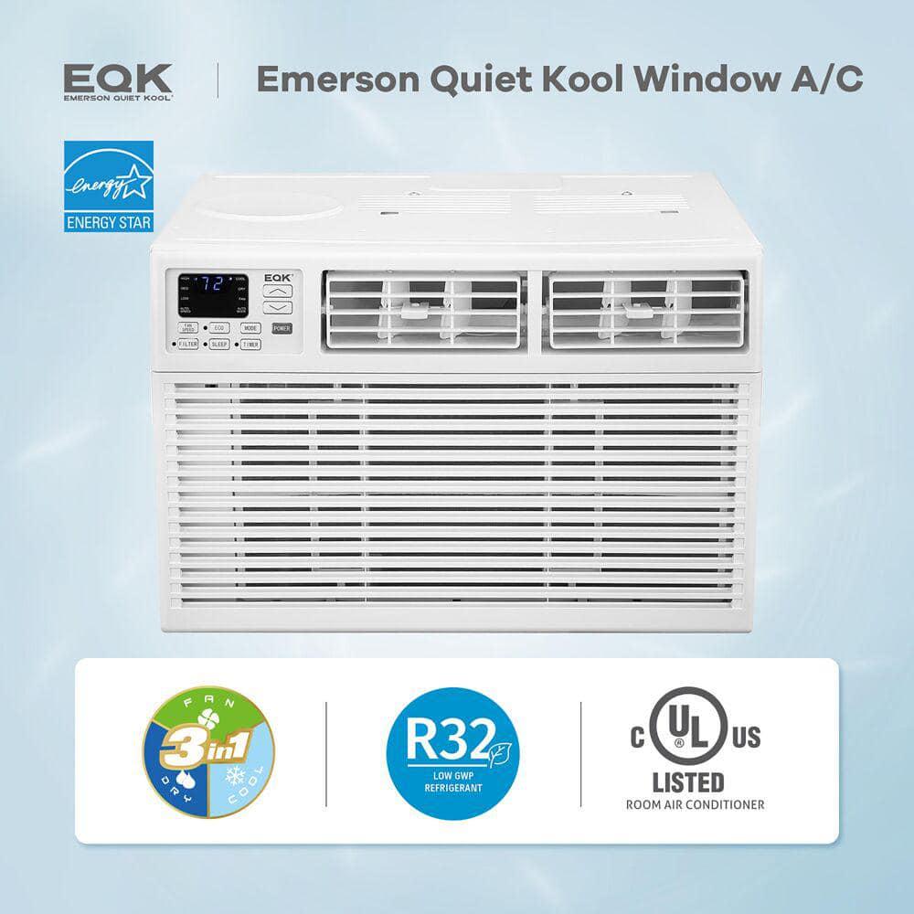 Emerson Quiet Kool 10000 BTU 115V Window AC with Remote Cools Rooms up to 450 Sq Ft Timer 3Speeds Quiet Operation AutoRestart