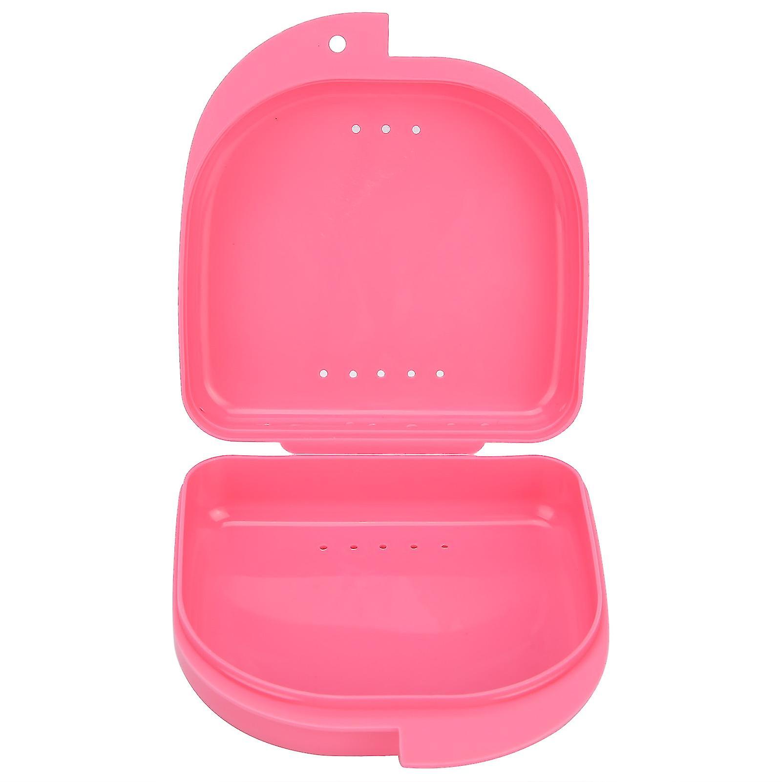 Plastic Dental Retainer Box Orthodontic Dental Retainer Portable Storage Box With Vent Holespink