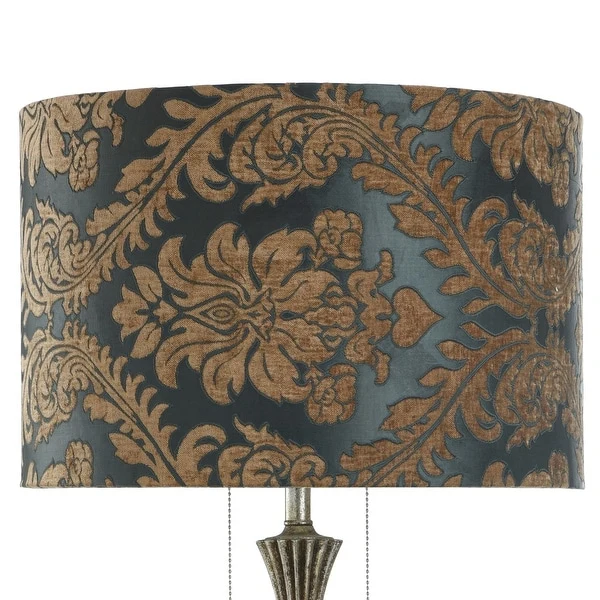 StyleCraft Beverly Smoked and Metallic Glass and Antique Brass Resin Table Lamp