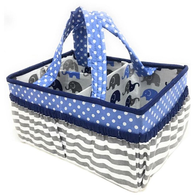 Bacati Elephants Blue gray Storage Caddy