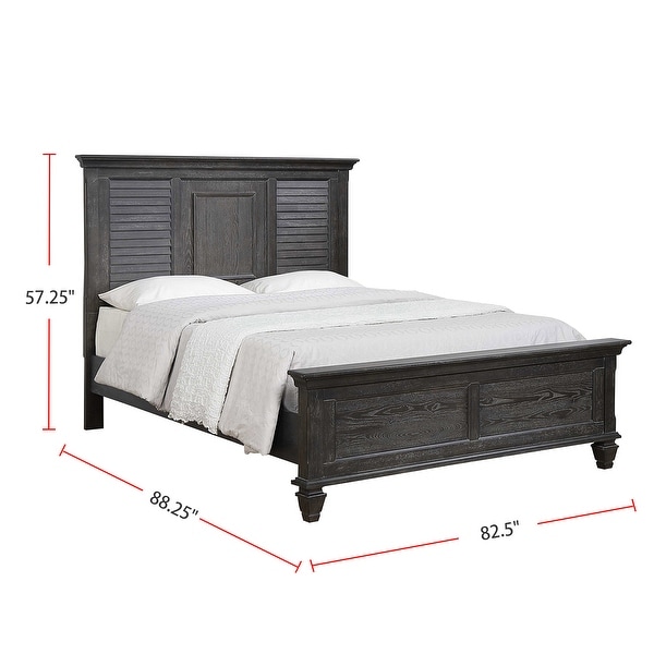 Wooden Eastern King Bedroom Set in Weathered Sage - - 36135653