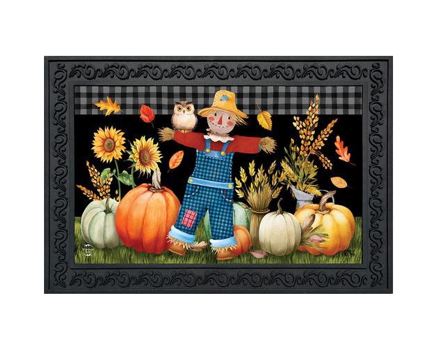 Briarwood Lane Friendly Scarecrow Autumn Doormat Pumpkins Owl Fal