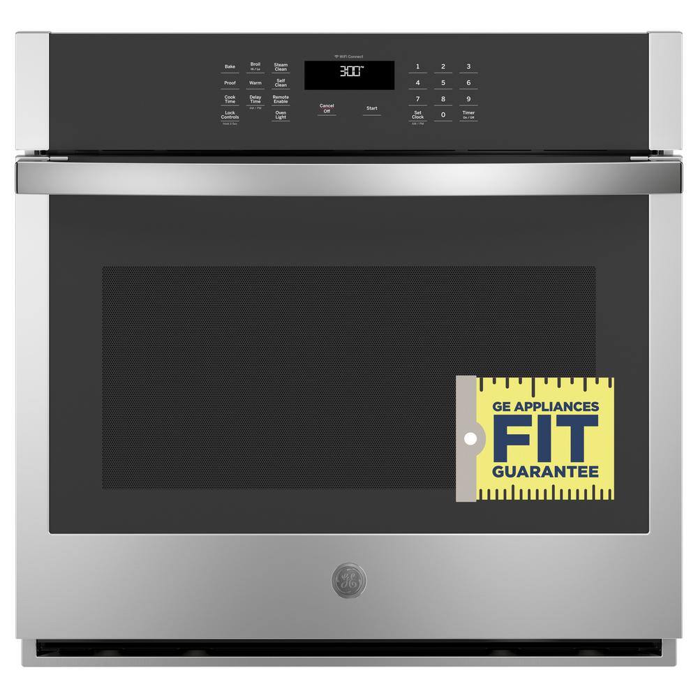 GE 30 in. Smart Single Electric Wall Oven Self-Cleaning in Stainless Steel JTS3000SNSS