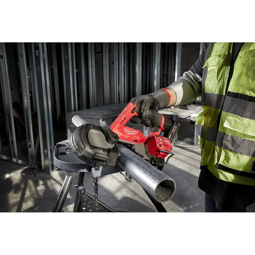 Milwaukee M12 FUEL 12V Lithium-Ion Cordless Sub-Compact Band Saw with (4) 12/14 TPI Extreme Metal Cutting Band Saw Blades