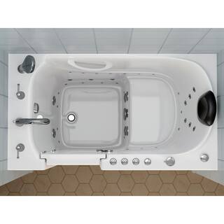 Universal Tubs Safe Premier 52.3 in. x 60 in. x 30 in. Left Drain Walk-in Air and Whirlpool Bathtub in White HD3053LWD-CP