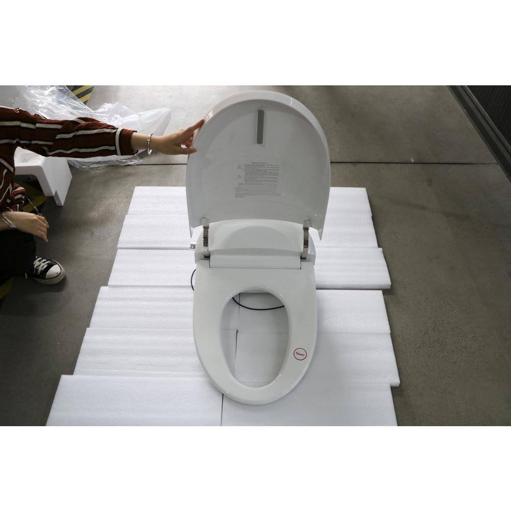 HOROW Electric Smart Bidet Seat for HR-0015 Bidet Toilet in. White Replacement Bidet Seat HR-0015-1