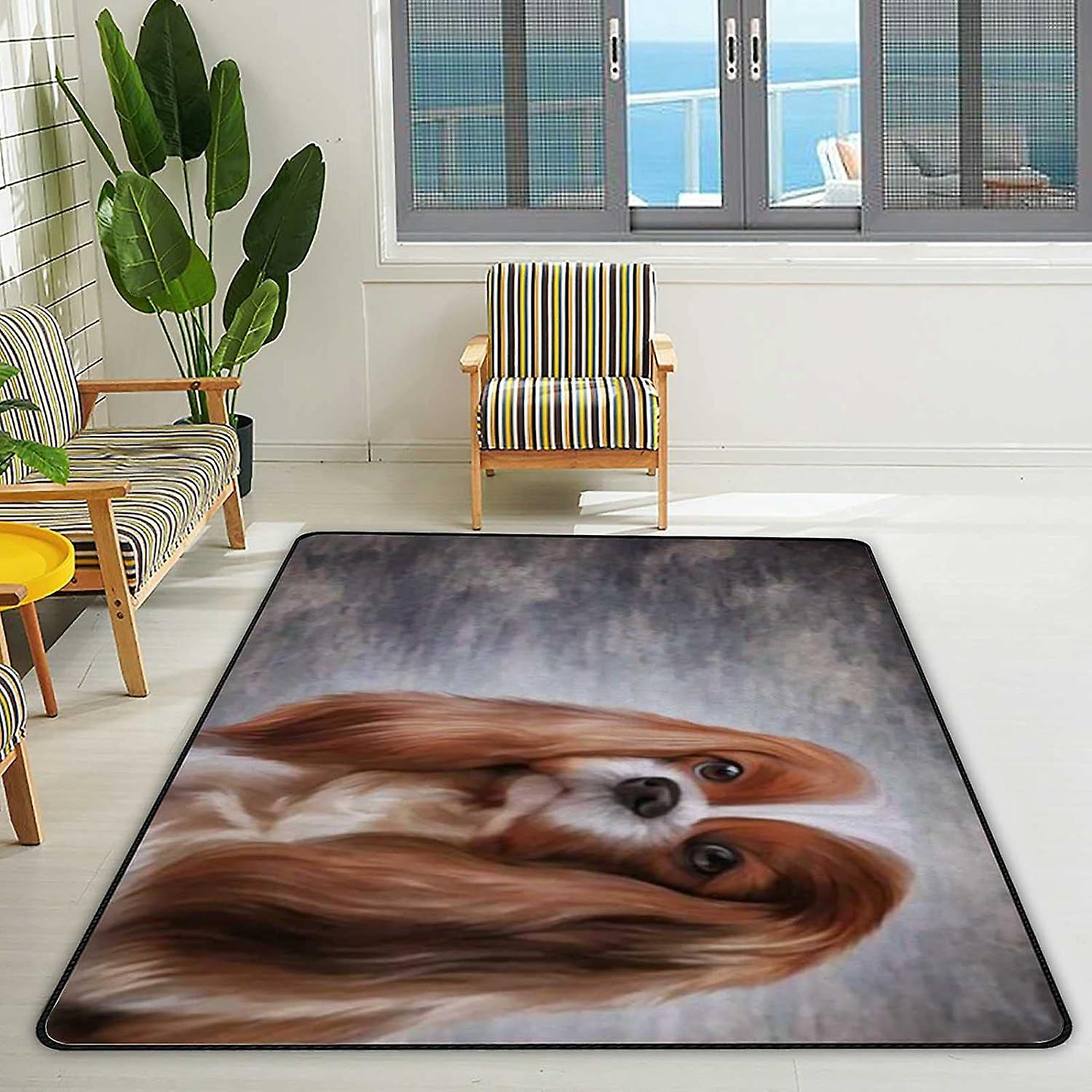 Soft Area Rugs Dogs Dachshunds Puppy And Pumpkins Floor Carpet Mat For Kids Playing Room Hardwood Floor Living Room 72x48in