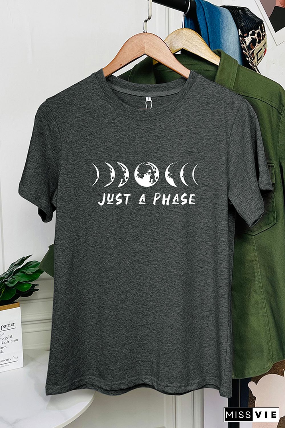 It's Just A Phase Moon Graphic T-Shirt Wholesale