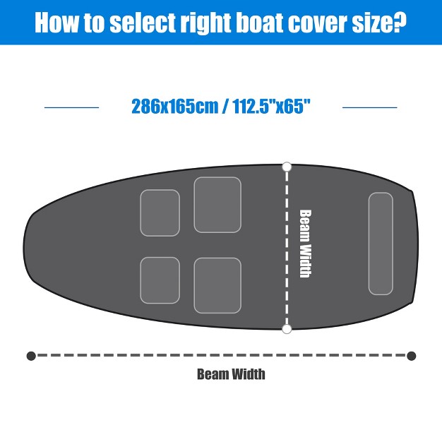 Unique Bargains 300d Solution dyed Polyester Pedal Boat Cover With Air Vents 112 5 quot x65 1 Set