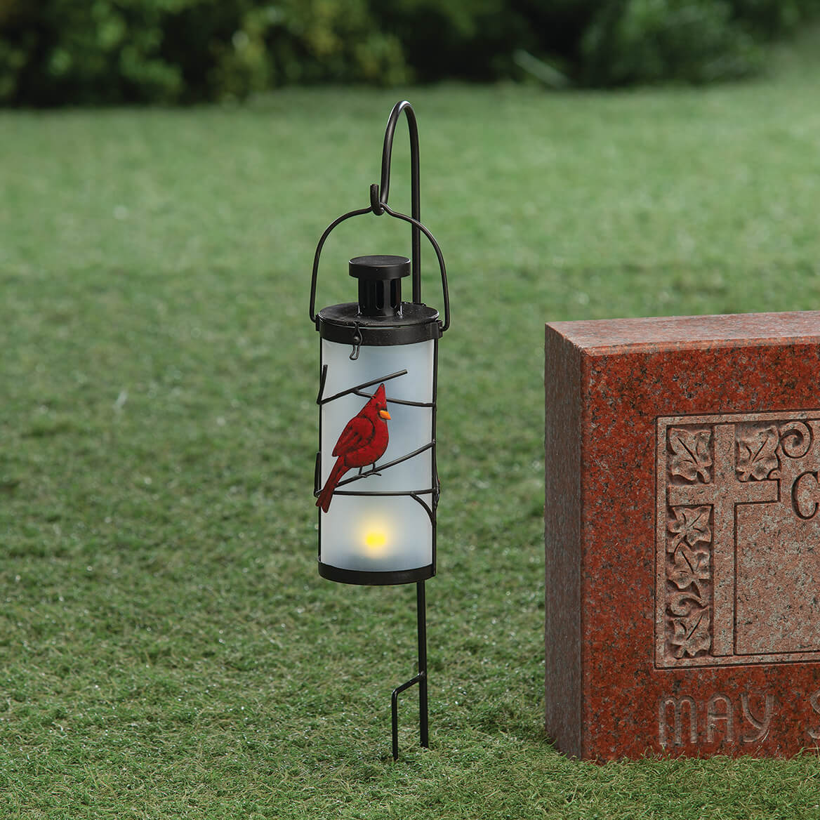 Solar Cardinal Lantern with Hook