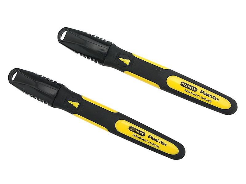 Stanley Tools Fine Tip Markers - Black (Pack of 2) STA047312