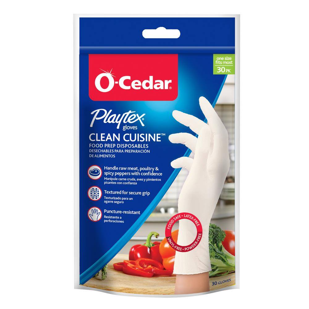 O-Cedar Playtex Clean Cuisine White Nitrile Gloves 1-Size Fits Most (30-Pack) 163543