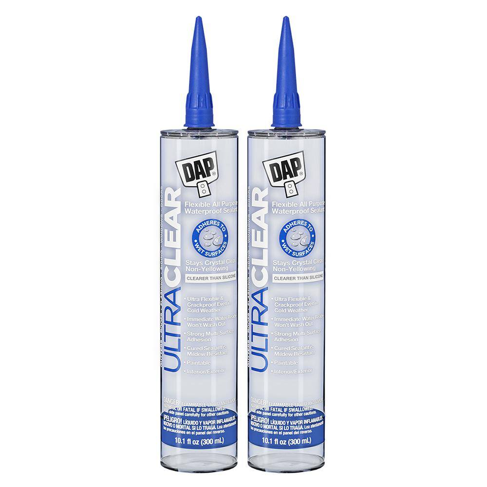 DAP 10.1 oz. Ultra Clear All Purpose Waterproof Sealant (2-Pack) 7079818388