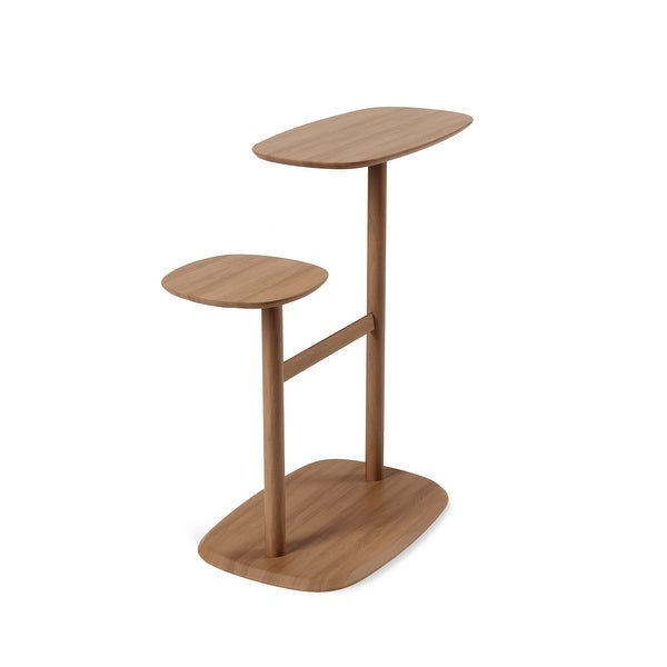 Umbra Swivo Side Table， Natural Wood