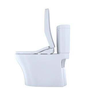 TOTO Aquia IV 2-Piece 0.81.28 GPF Dual Flush Elongated ADA Comfort Height Toilet in Cotton WhiteS550E Washlet Seat Included MW4463056CEMFGN#01