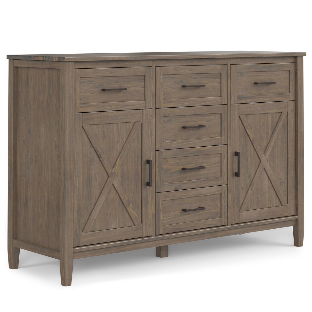 WYNDENHALL Cantina SOLID WOOD 54 inch Wide Rectangle Transitional Sideboard in Smoky Brown   18\