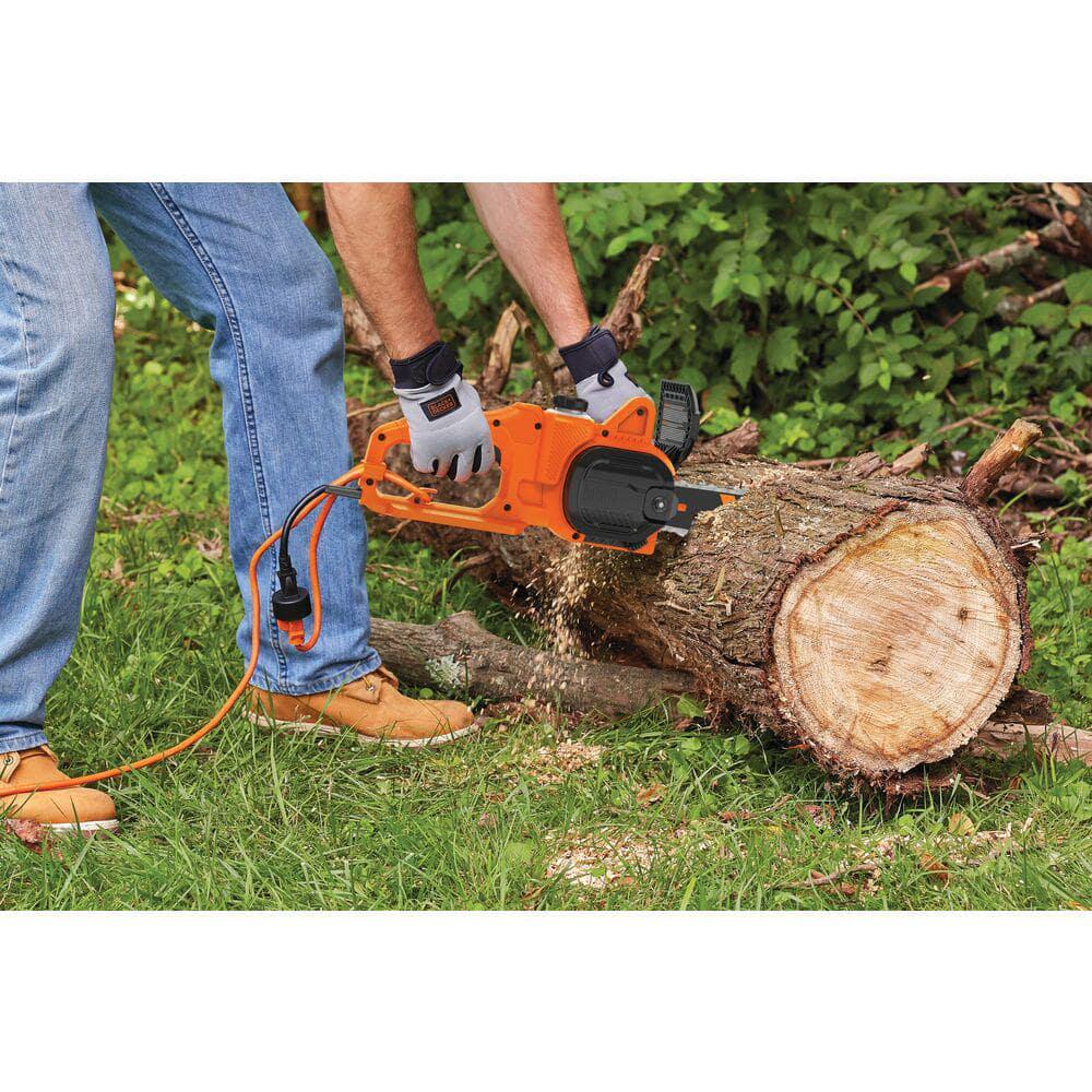 BLACKDECKER 14 in 8 AMP Corded Electric Rear Handle Chainsaw with Automatic Oiler